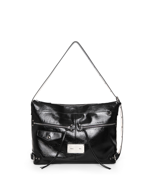 마뗑킴 SIDE BUCKLE BIKER BIG BAG IN BLACK