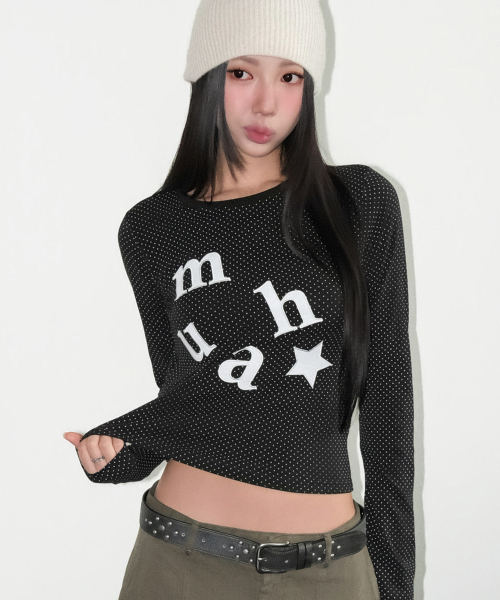DOT PATCH LOGO LONG SLEEVE [BLACK]