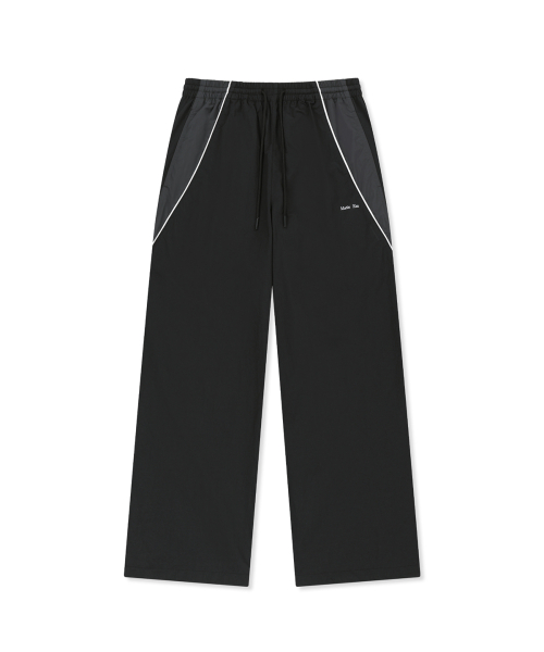 TONAL CONTRAST TRACK PANTS IN BLACK