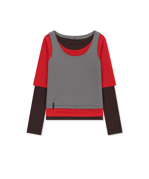 TRIPLE LAYERED MULTI WAY TOP IN RED