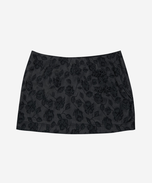 Knotted Satin Mini Skirt #Black(黑)