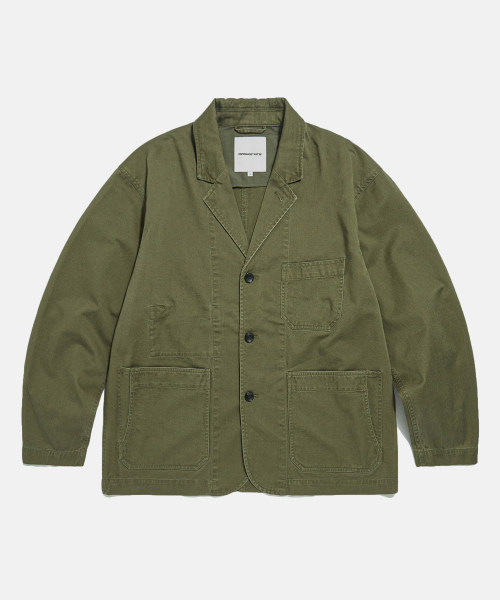 Cotton Notched Jacket Olive