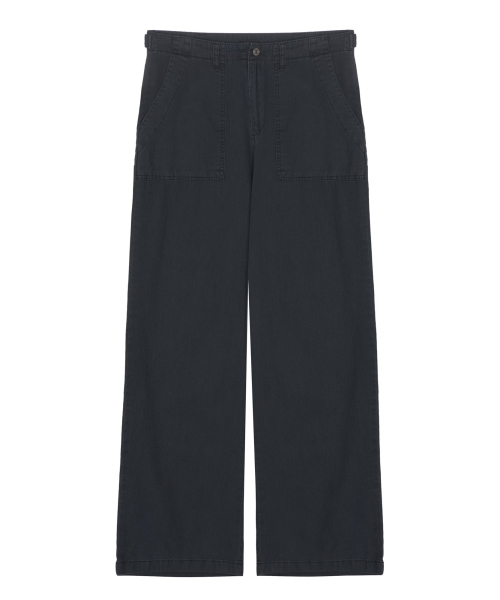 PATCH POCKET WIDE PANTS_CHARGOAL