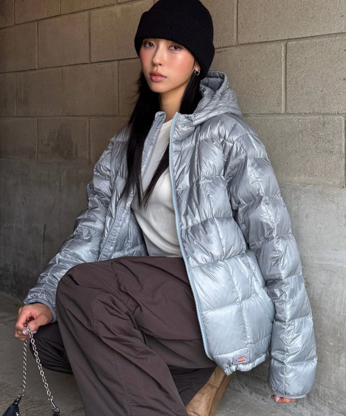 파고 후디드 미드 다운 재킷 Light Grey