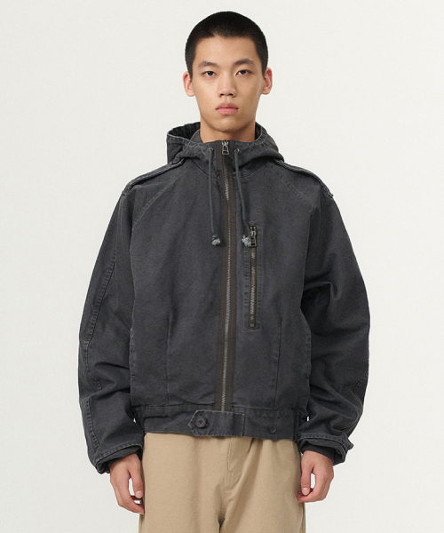 CROPPED M-65 FIELD JACKET (CHARCOAL)