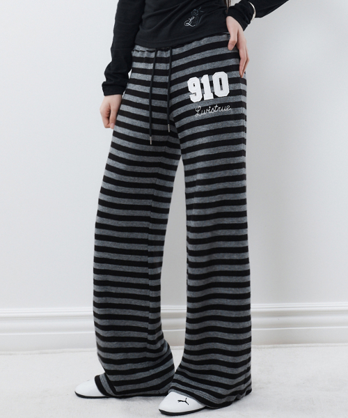RL 910 STRIPE BOOTCUT PANTS(BLACK)