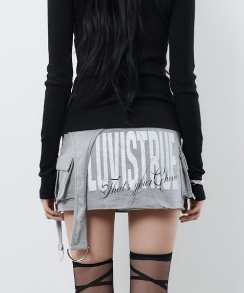 RL LAYERED MINI SKIRT(GRAY)