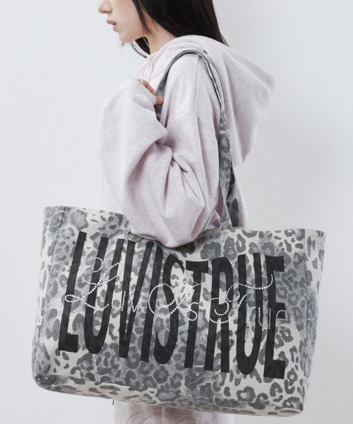 RL LETTERING TOTE BAG(LEOPARD)