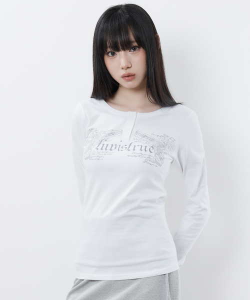RL DOUBLE GUN LONG SLEEVE(WHITE)