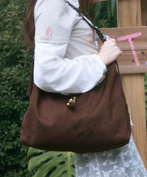 Western Big Suede Hobo Shoulder Bags Brown OZBGGA302N