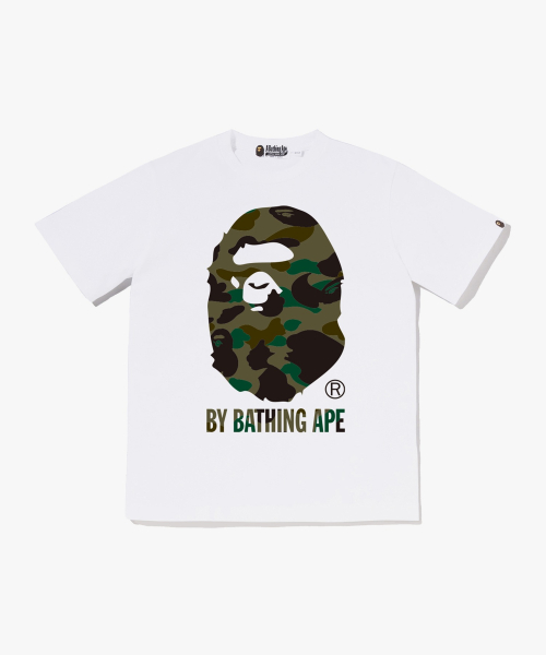 베이프 키즈 퍼스트 카모 BY BATHING APE 티셔츠(JR) WHITE/GREEN