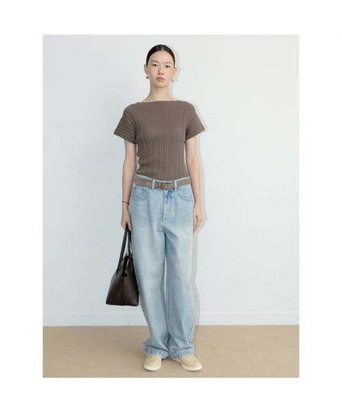 Ohu Pleated Knit Top Khaki (TA6751A09H)