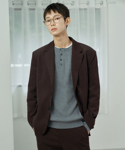 Relax Fit Suede Modified Knit Jacket - 2color