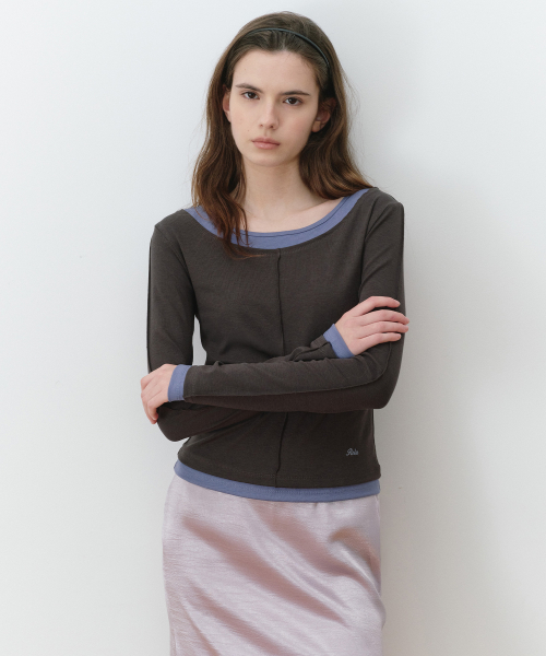 DOUBLE LAYERED LONG SLEEVE CH+BL