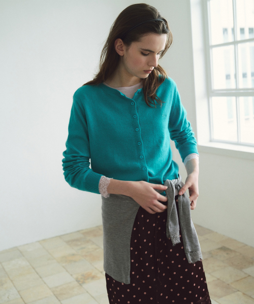 ROUND CARDIGAN AQUA BLUE