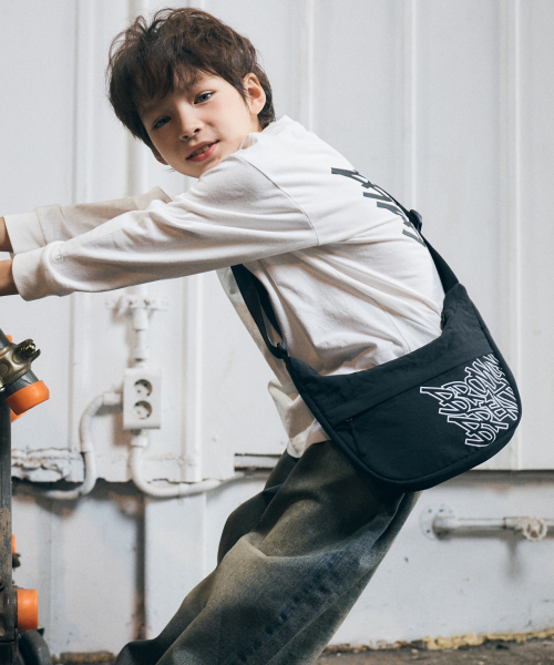 KIDS TAG HOBO CROSS BAG - BLACK