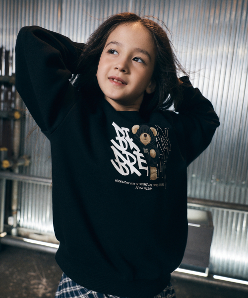 KIDS BEAR TAG CREWNECK - BLACK
