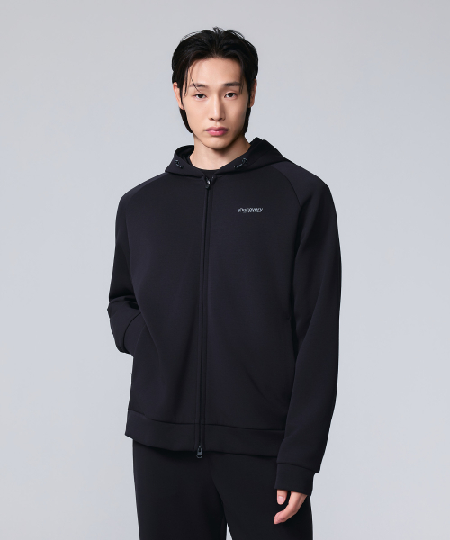 유니 에어 니트 후드 집업 (BLACK)