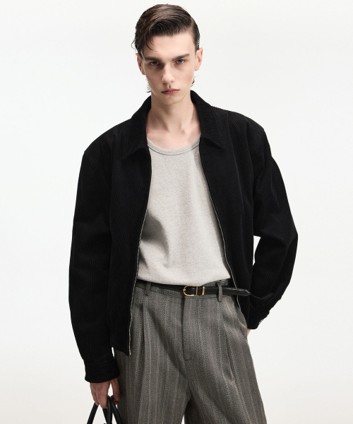 티엔지티 Corduroy Short Jumper (Black) TNJU6F102BK