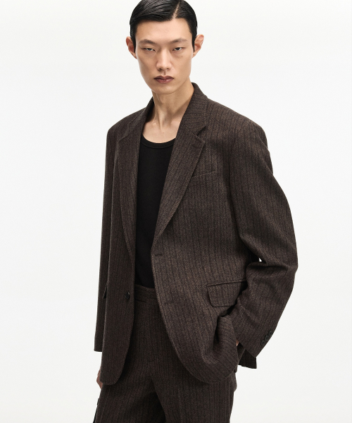 Redford Wool Herringbone Jacket (Brown) TNJA6F104W2