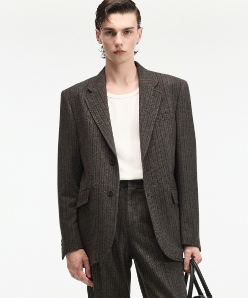 Redford Wool Herringbone Jacket (Grey) TNJA6F104G2