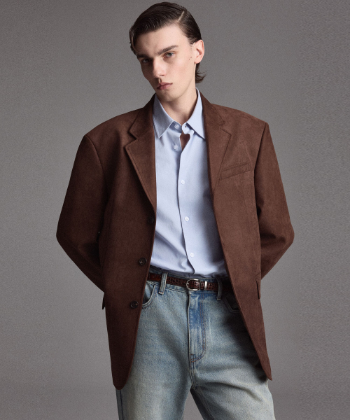 Faux Suede Jacket (Brown) TNJA6F102W2