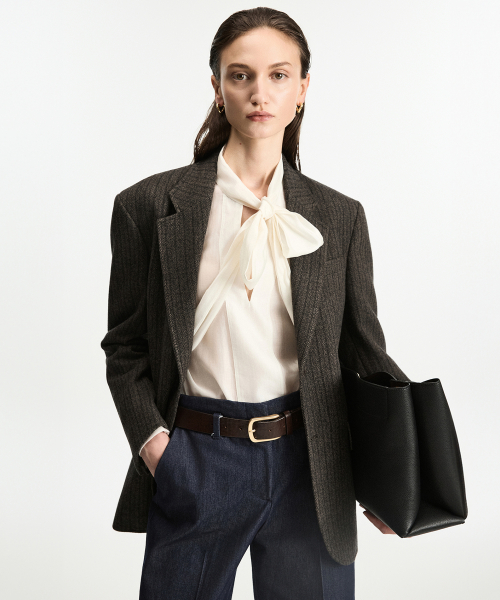 티엔지티 우먼 W Redford Wool Herringbone Jacket (Grey) TNJA6F104G2
