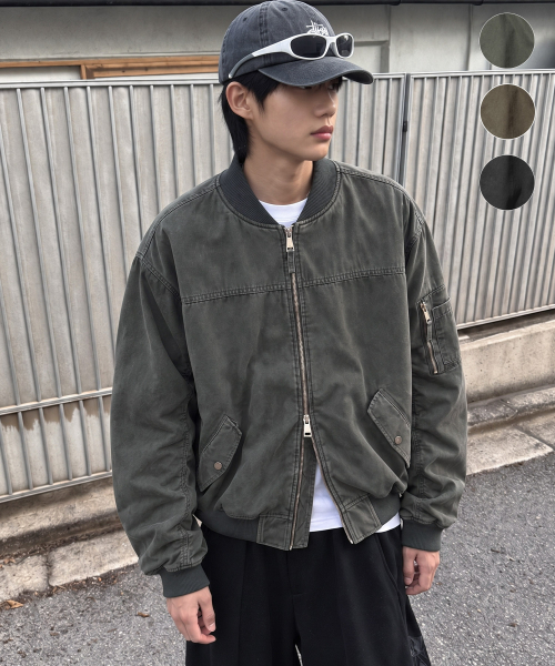 빈티지 워시드 코튼 MA-1 자켓-3Color