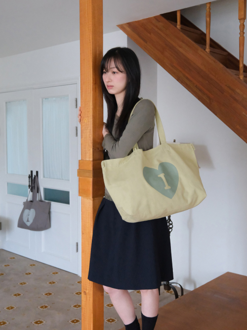 Heart Logo bag big ver. - Green (하트 로고백 그린)