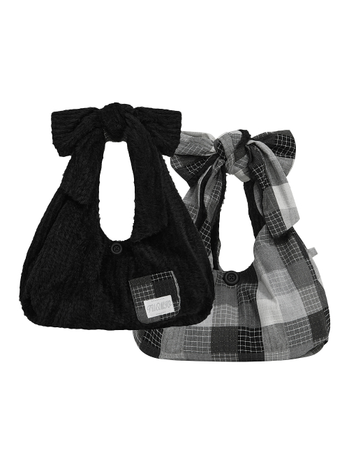 PATCHWORK REVERSIBLE BAG [BLACK]