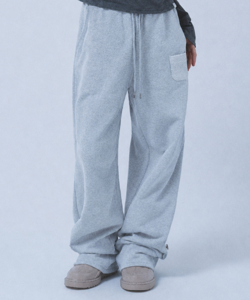 ROLL-UP BUTTON SWEATPANTS [HEATHER GREY]