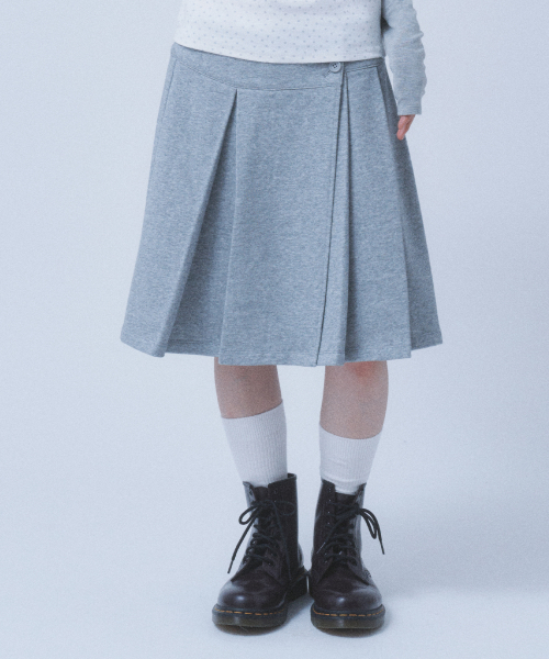 PLEATED SWEATSKIRT [HEATHER GREY]
