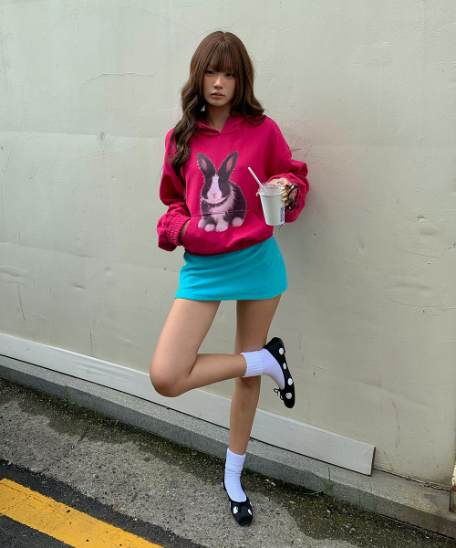 테리 마이크로 스커트_아쿠아 블루