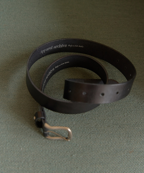 Buff italian leather belt - Black