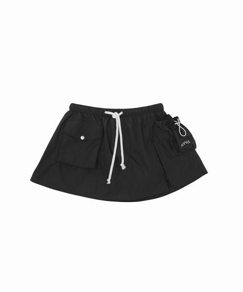 Drawstring Utility Skirt (ebony black)