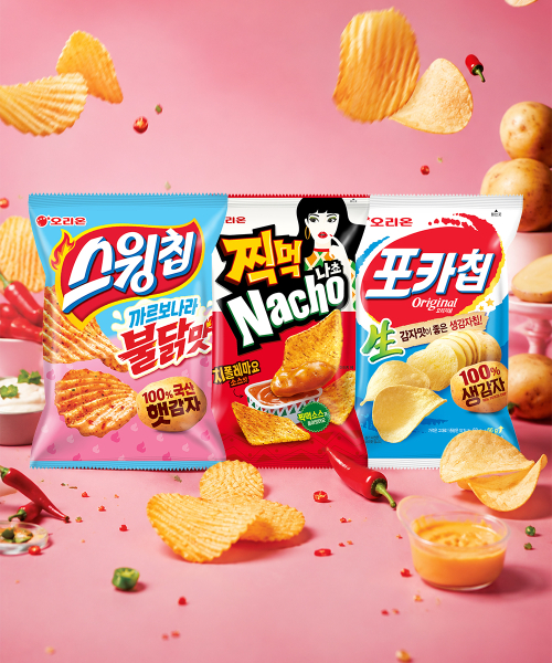 스낵 인기모음전 (포카칩 오리2개 + 스윙칩 까르보불닭 2개 + 찍먹나쵸 치폴레마요 2개)