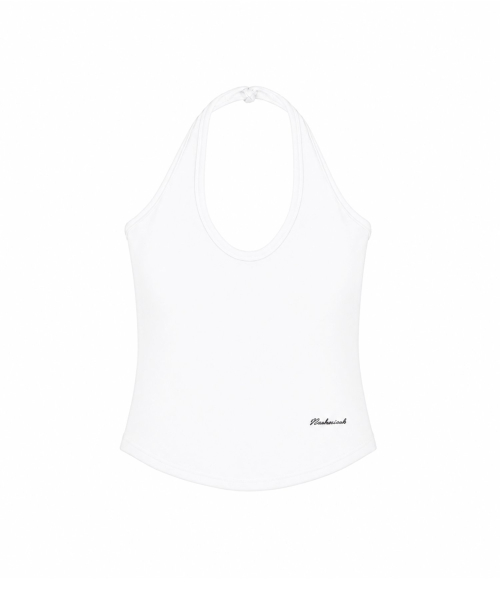 DEEP HALTER TOP_IVORY