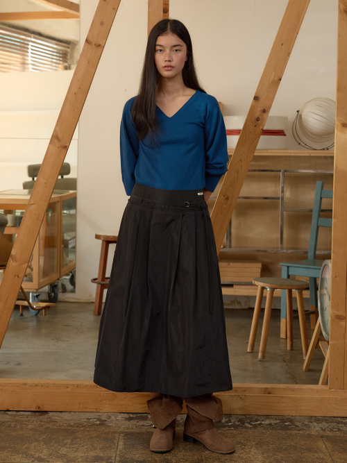 Yoke Pleated Midi Skirt MU2678SK801M