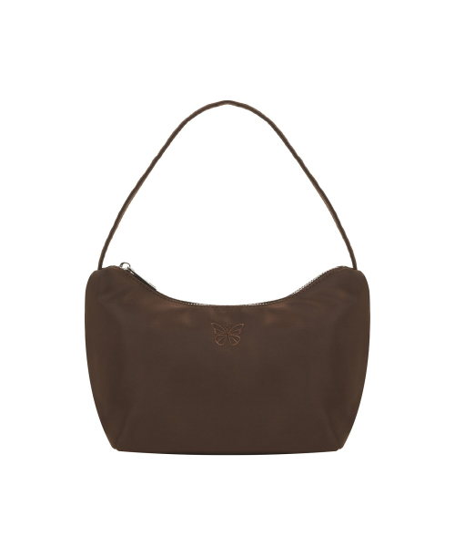 NICOLE NYLON MINI HOBO BAG_BROWN