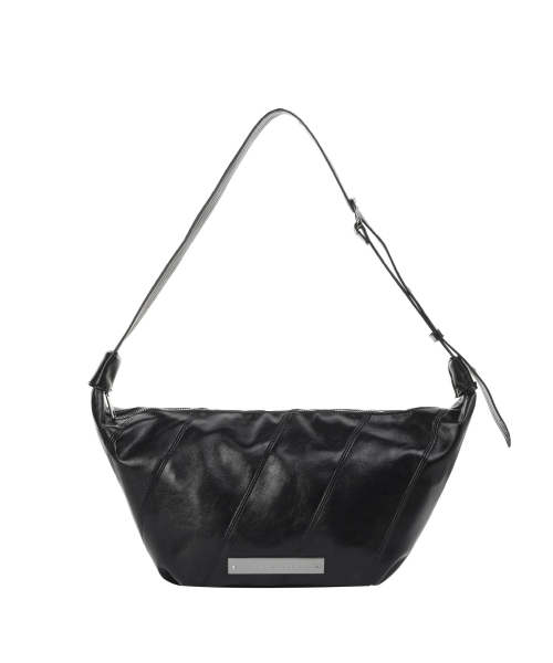 CRYSTAL PANEL HOBO BAG_BLACK
