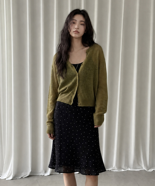 엘리아 도트 플레어 스커트