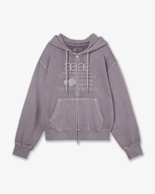 WEB LOGO WASHED HOOD ZIP UP [PURPLE GREY]