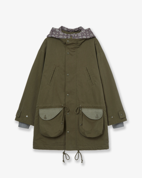 FLOWER BLOCK FIELD JACKET [OLIVE]
