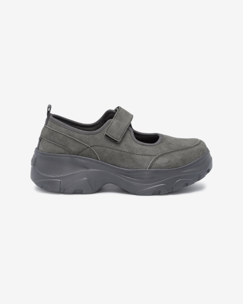 Lomita Platform Suede Velcro Shoes Gray OZSQGA352G