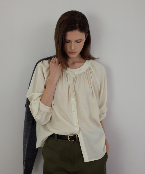 Fine Contour Button-Front Blouse