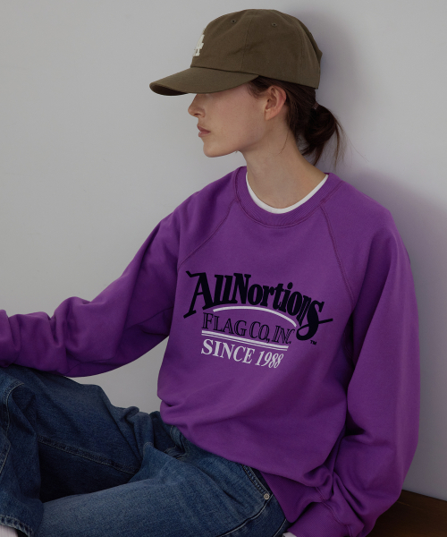 All Nothing Lettered Notch-Neck Sweatshirt