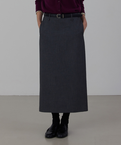 Textured Wool-Blend Pencil Skirt