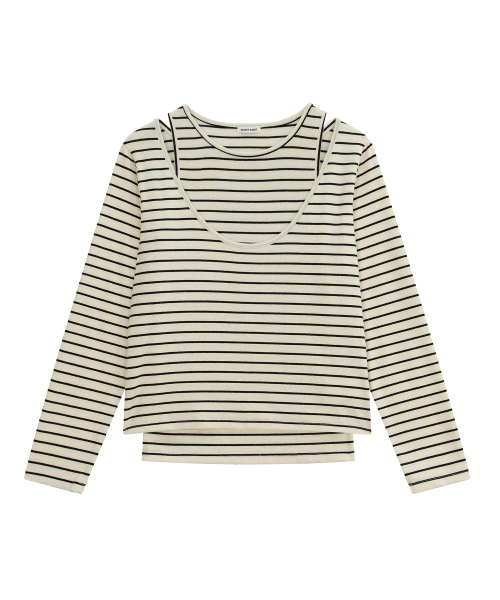The Parallel-Line Fine-Striped Sleeveless Set-up