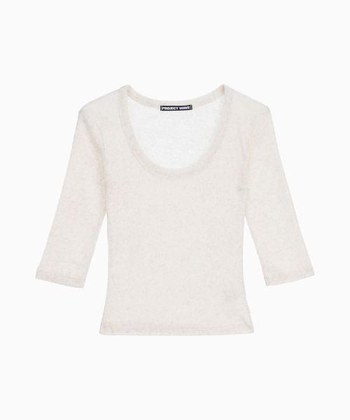 Angora U Neck T Shirts (5color)