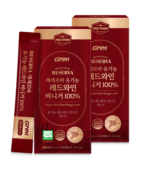 GNM자연의품격 [총 28포]GNM 레세르바 레드와인 비니거 100% 14포 x 2박스 / 발효식초 스틱